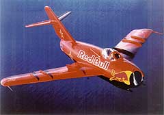 Red Bull Meteor pyrotechnic fighter jet 